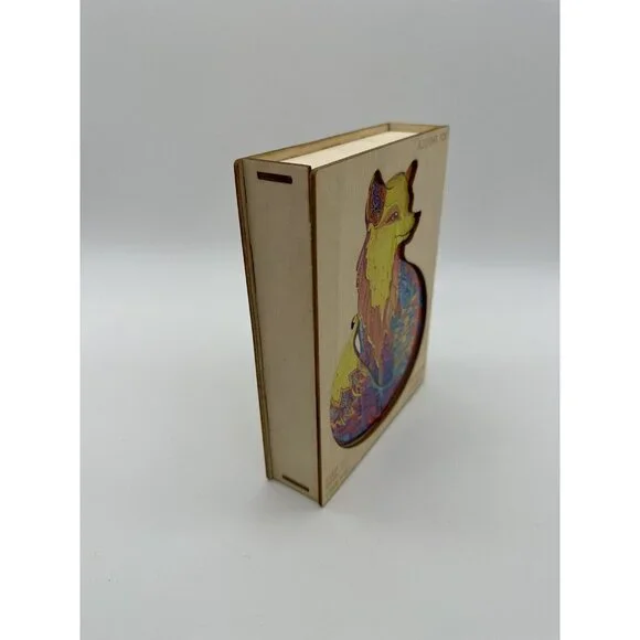 Wooden Jigsaw Puzzle Alluring Fox Rainbow Odd Shapes Complex Pieces READ - Picture 12 of 15